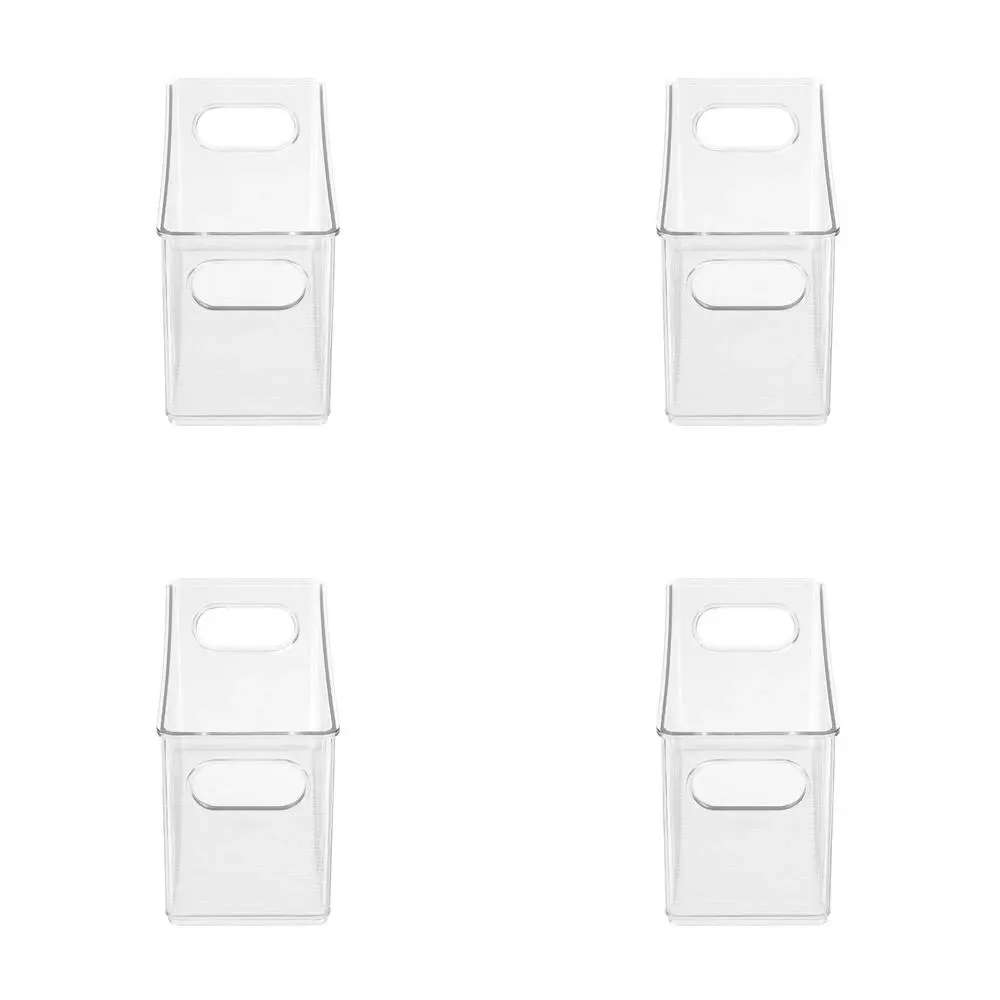 4x Boxsweden 25cm Crystal Stack Rectangle Container Stackable Storage Organiser - Home & Garden