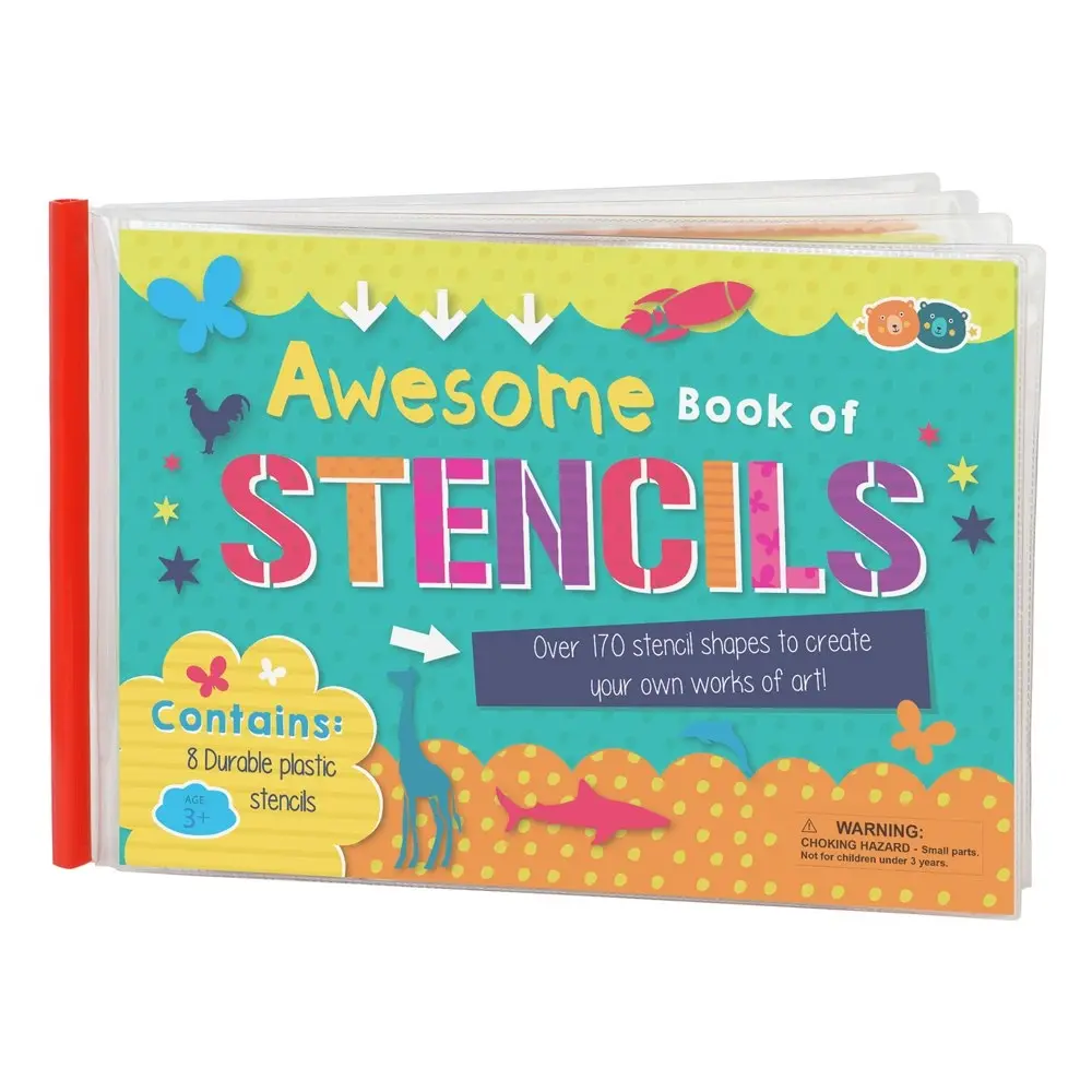 8pc Awesome Book Of Stencils Kids/Children Craft Art Drawing/Writing Toy 3y+ - Hobbies