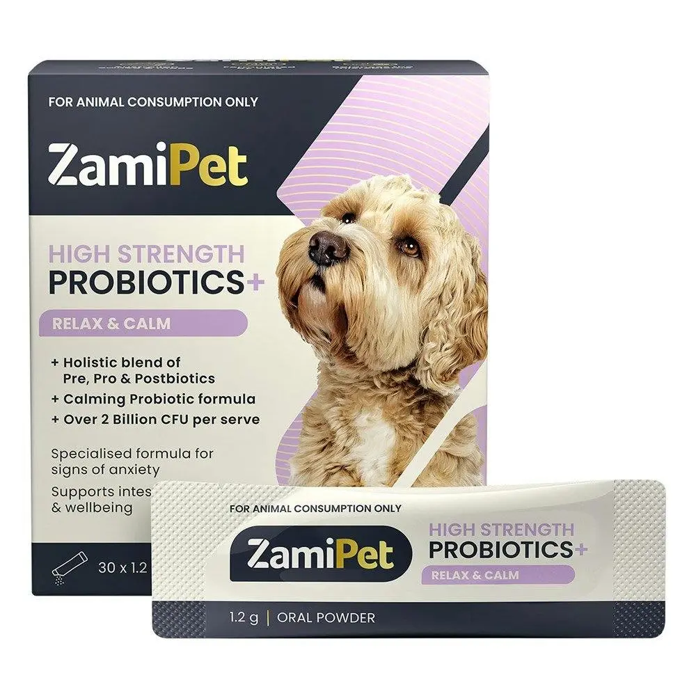 ZAMIPET High Strength Probiotics+ Relax and Calm Oral Powder 30 Sachets - Pets