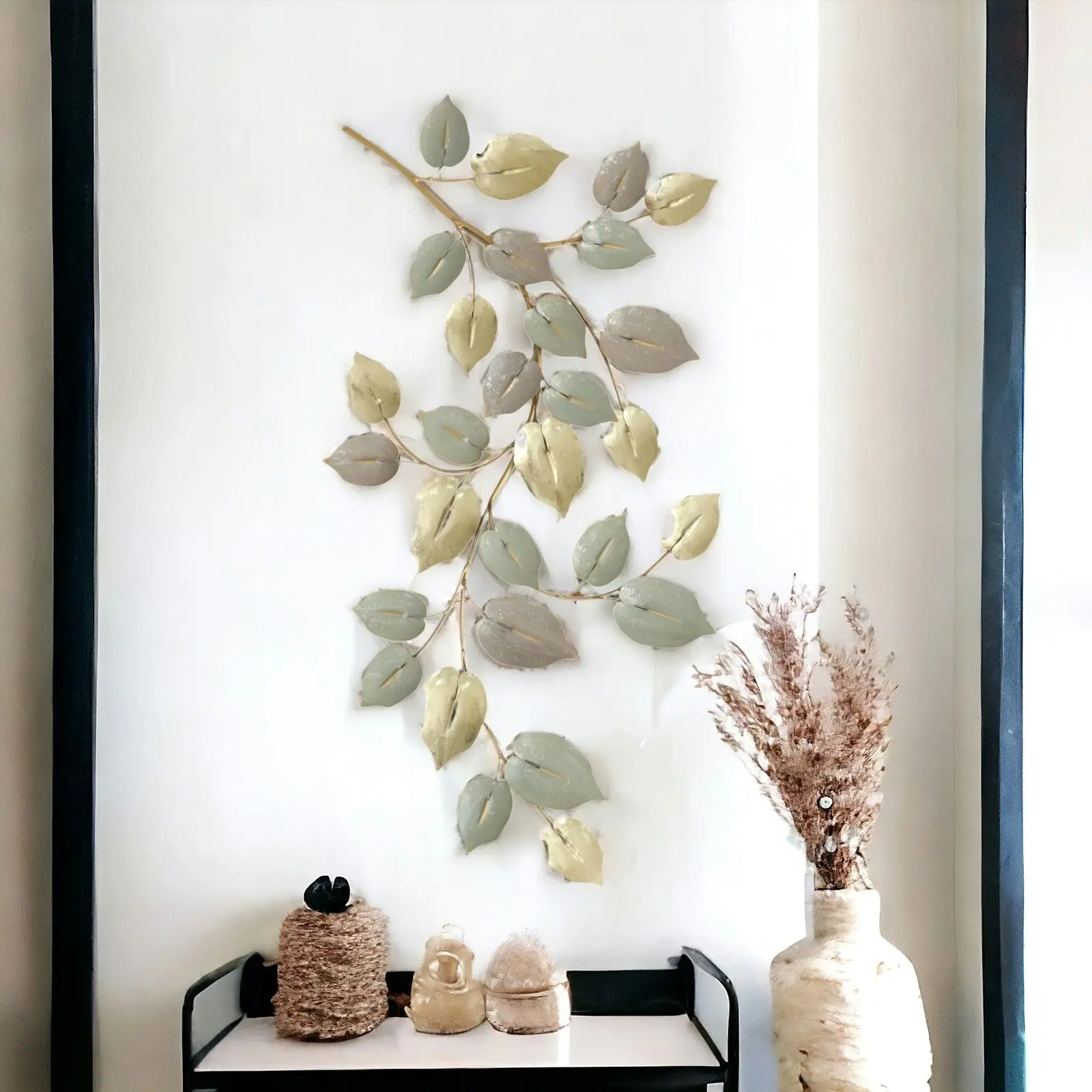 Fin 110Cm Metal Wall Art Leave Wall Decor Indoor & Outdoor Decor - Home & Garden