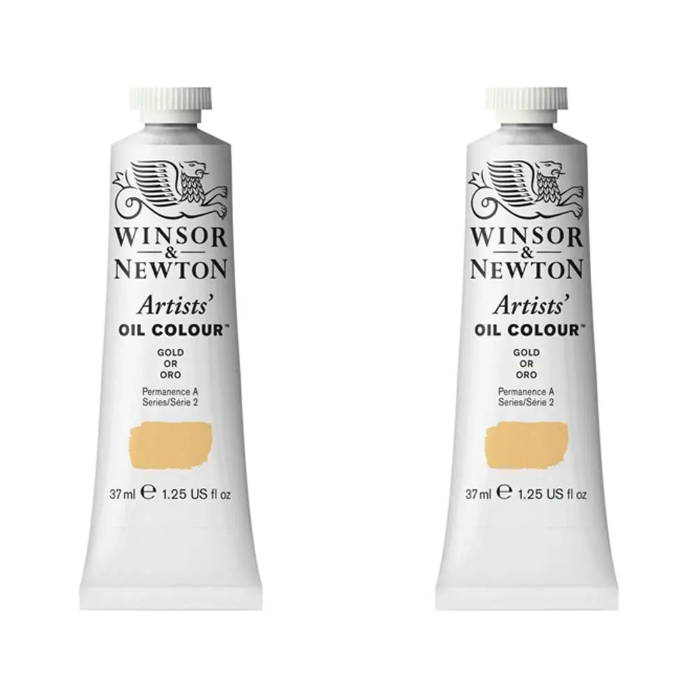 2x Winsor & Newton Artists Oil Colour 37ml Art/Craft Painting Tube Gold Series 2 - Hobbies