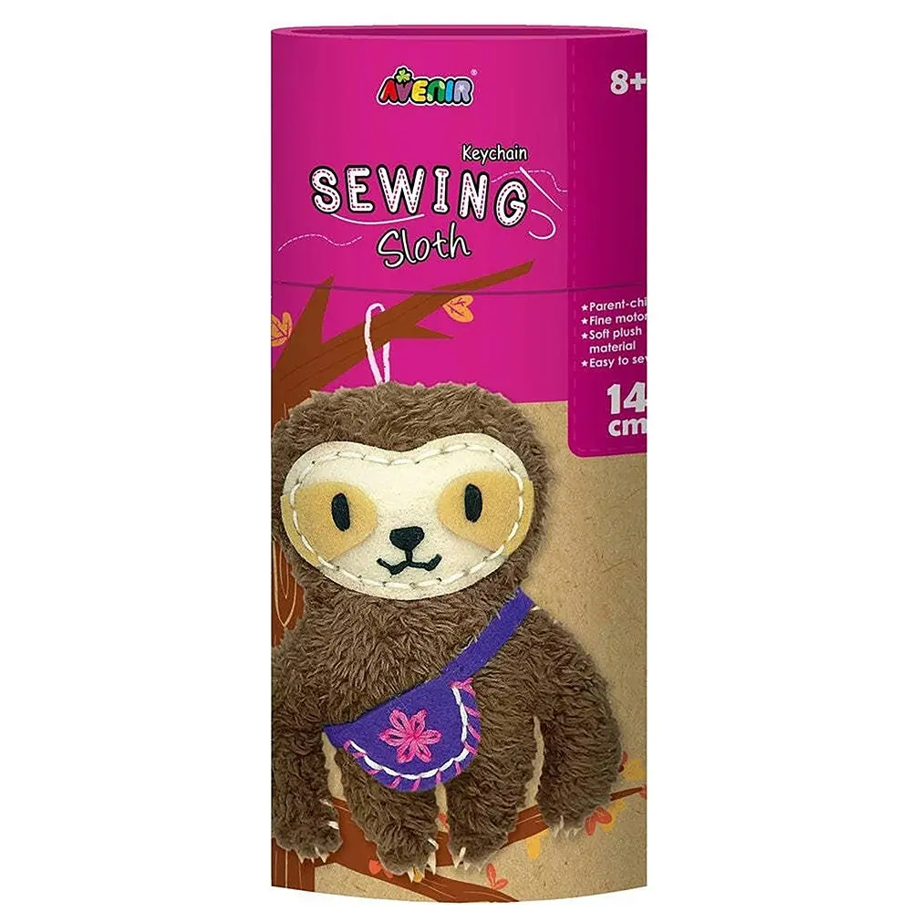 Avenir Sewing Key Chain Sloth Soft Plush Kids/Children Fun Craft Activity 8y+ - Hobbies