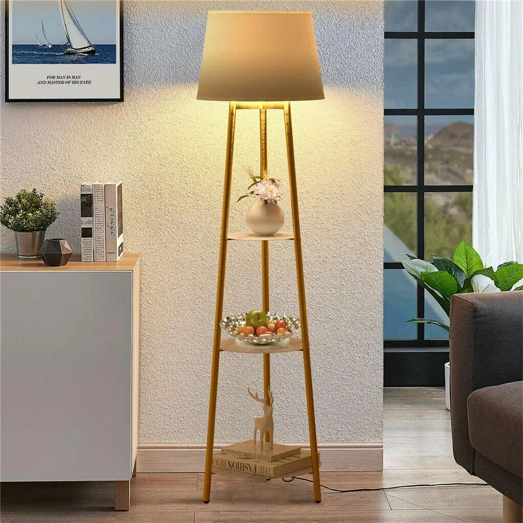 3-Tier Plexiglass Floor Lamp with LED Light for Living Room or Office