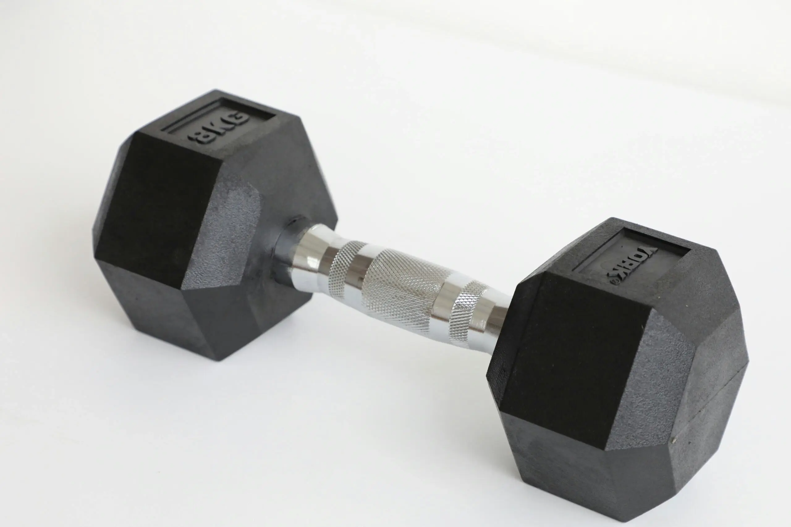 YORK 8kg Rubber Hex Dumbbell - Sports & Outdoor