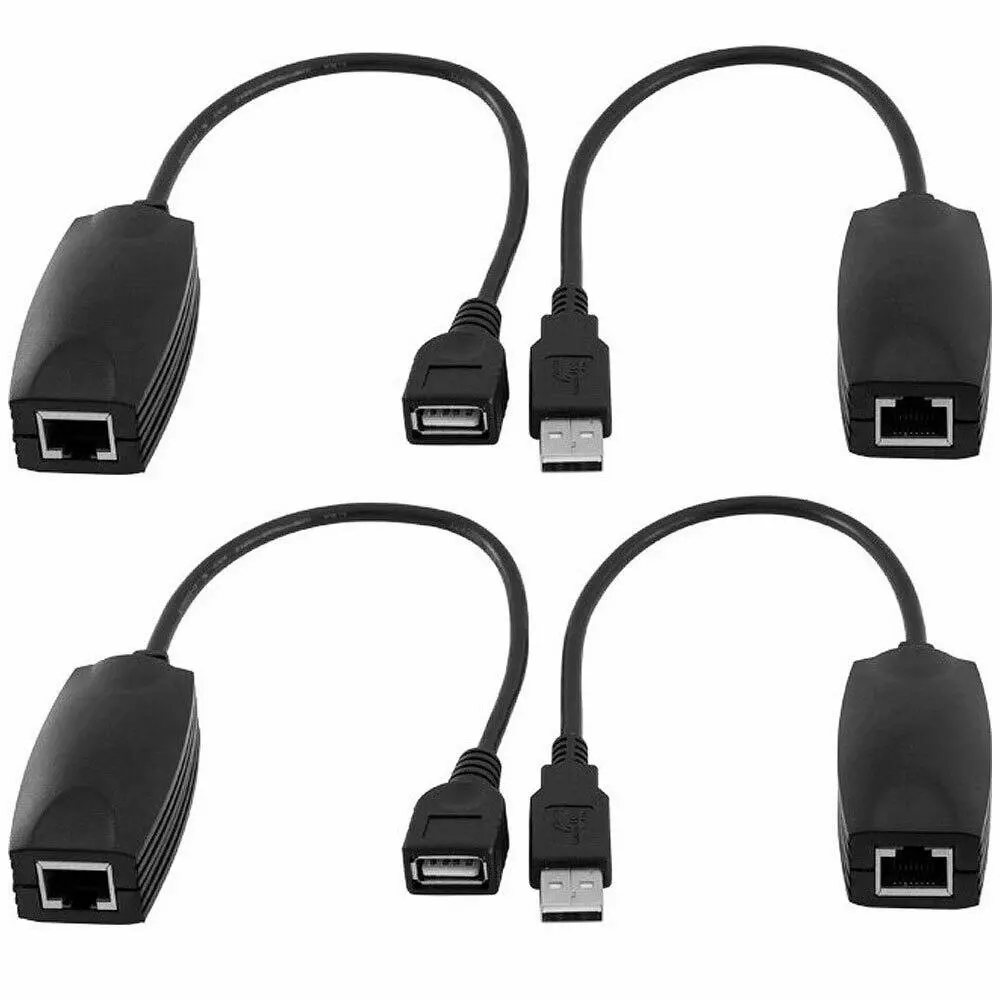 2PK Pro2 USB Male/Female Extender Cable Extension Standard CAT5 50m PC/Mac - Electronics