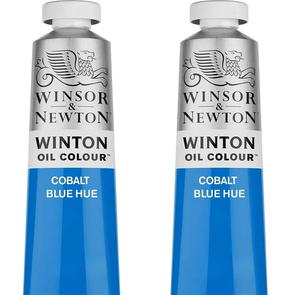 2x Winsor & Newton 200ml Winton Oil Colour Paint Artist/Craft Cobalt Blue Hue - Hobbies