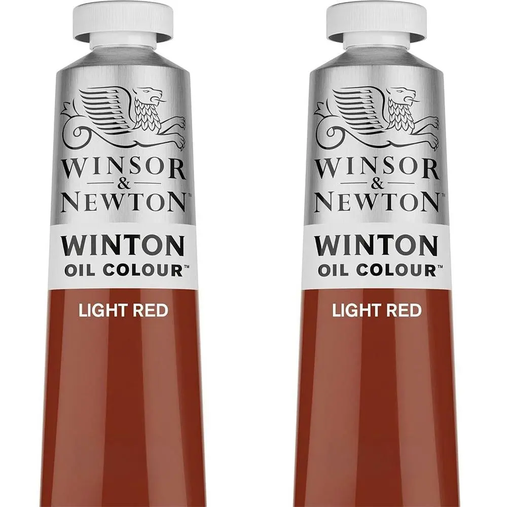 2x Winsor & Newton 200ml Winton Oil Colour Paint Artist/Painting Light Red - Hobbies