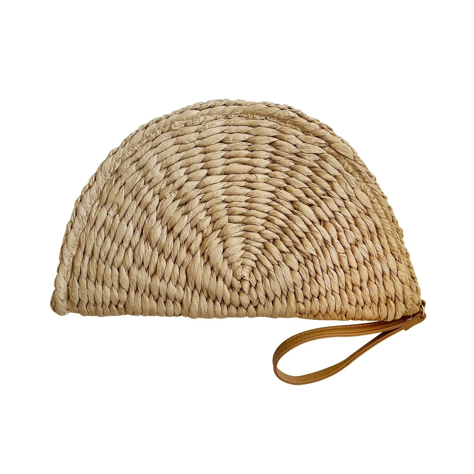 Culturesse Vana Natural Hand Woven Straw Bag Women's Vegan Leather Handbag Tan - Fashion