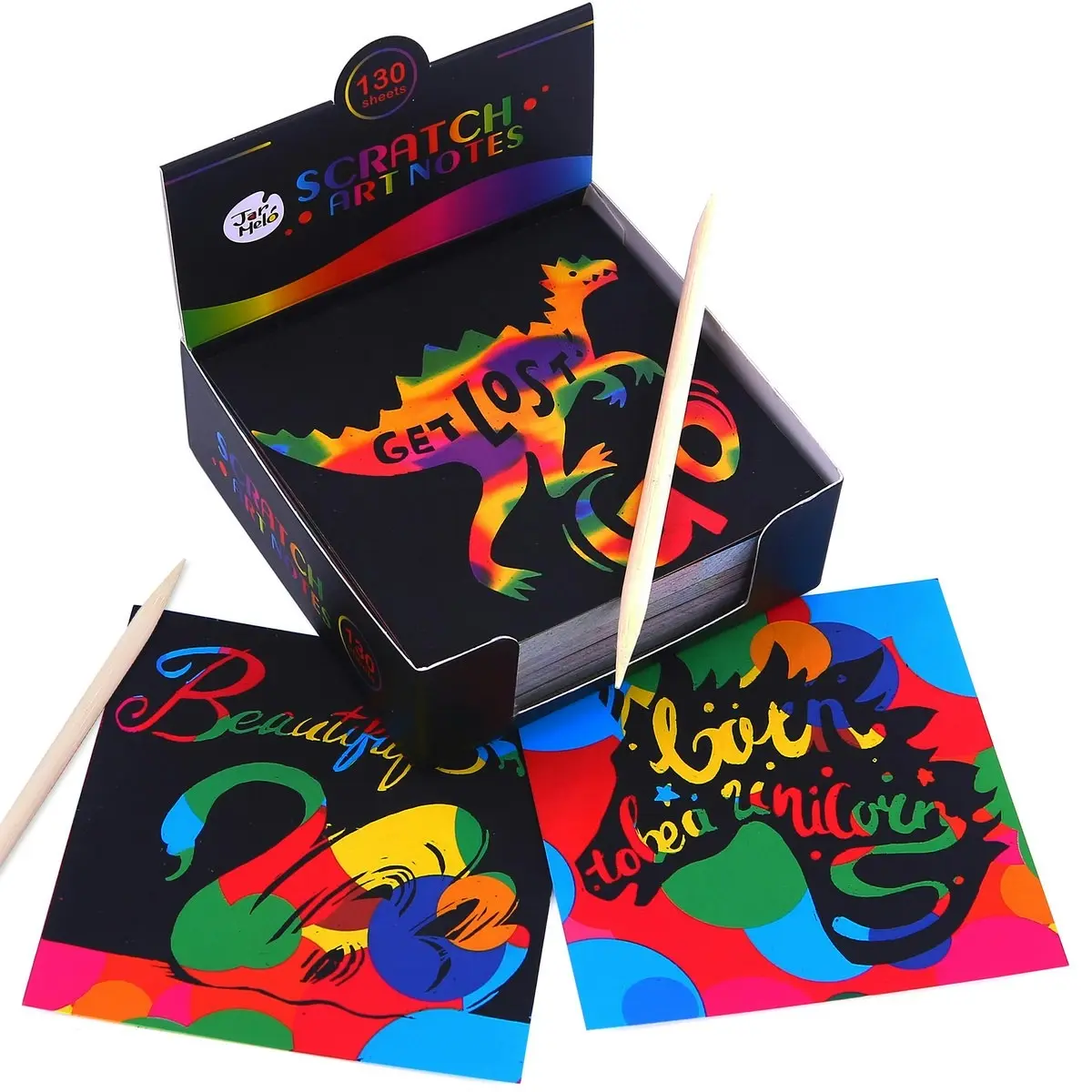 Jarmelo Kids/Children Craft Scratching Rainbow Art Notes Drawing Picture Set 3+ - Hobbies