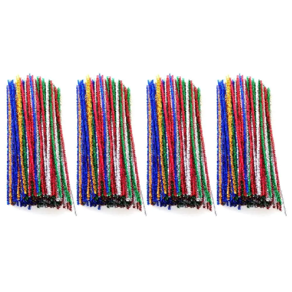 4x 100pc Jasart Pipe Cleaners Kids/Children Art/Craft Chenille Stem Assorted - Hobbies
