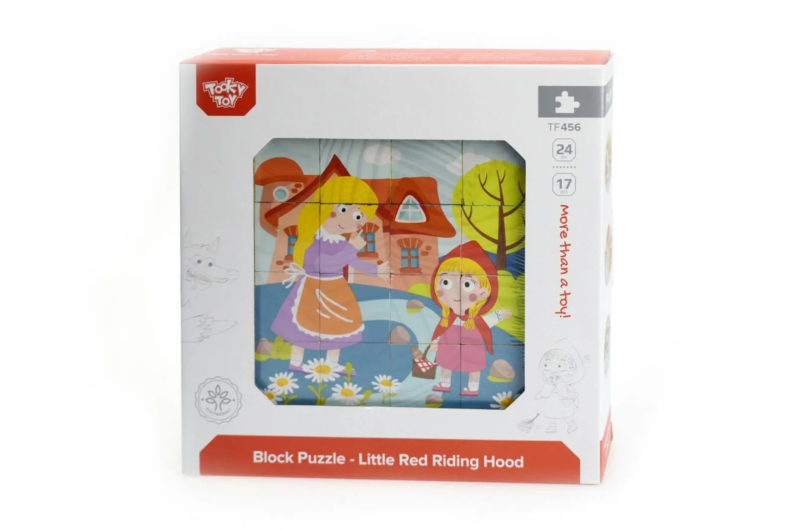 16pc Tooky Toy Little Red Riding Hood Block Children's/Kids Building Puzzle 2+ - Toys & Games
