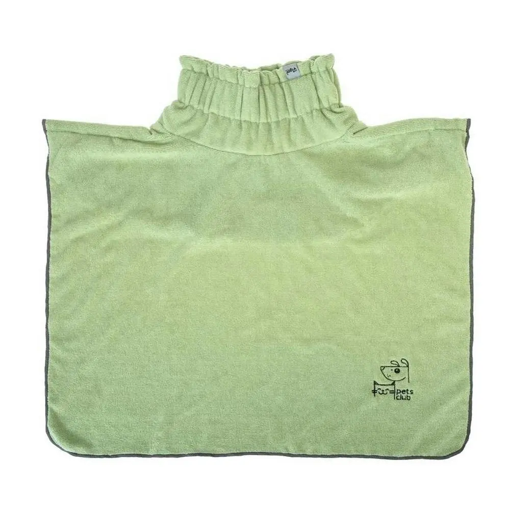 Vigar Pets Club Microfibre Pet Dog Bathrobe Quick Drying Bath Towel Robe Green