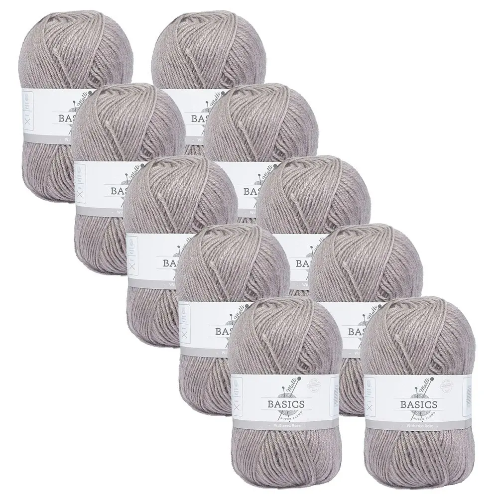 10x Malli Blend Basic 100g Acrylic/Polyester Yarn Knitting Craft Withered Rose - Hobbies