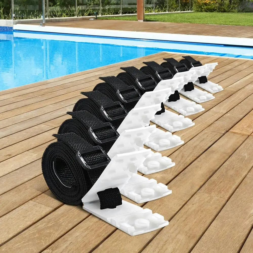 Alfordson Pool Cover Roller Straps Kit 8PCS Swimming Pool Blanket Attachment - Home & Garden