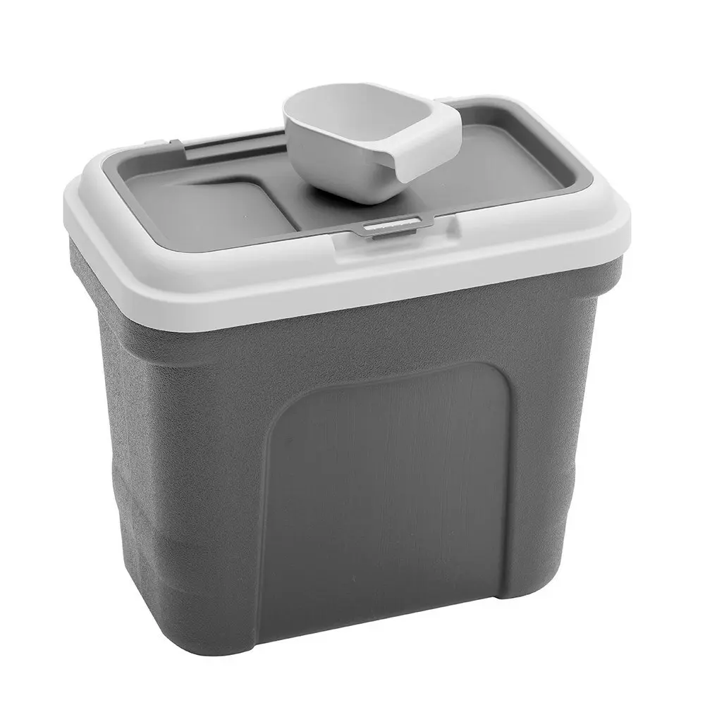 Paws & Claws 49.5cm 30L Pet Dry Food Storer W/Scoop Bin Storage Container Grey - Pets
