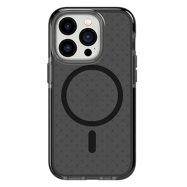 Tech21 Evo Check MagSafe Case (Suits iPhone 14 Pro) - Smokey Black