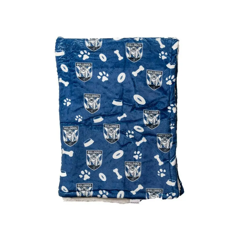 The Stubby Club Canterbury Bulldogs NRL Themed Durable Dog/Cat Pet Bed Blanket - Pets