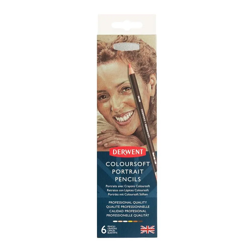 6PK Derwent Coloursoft Skintones Series Drawing/Colouring/Art Pencils w/ Tin - Office