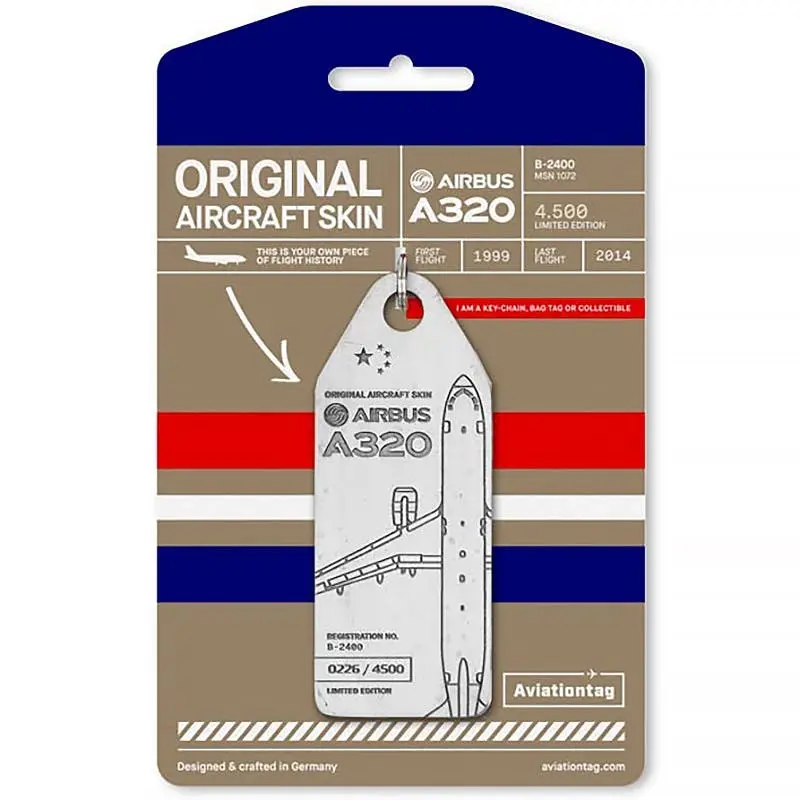 Boyle Aviationtag Airbus A320 Keychain 14.5cm Tag China Eastern Airlines White - Hobbies