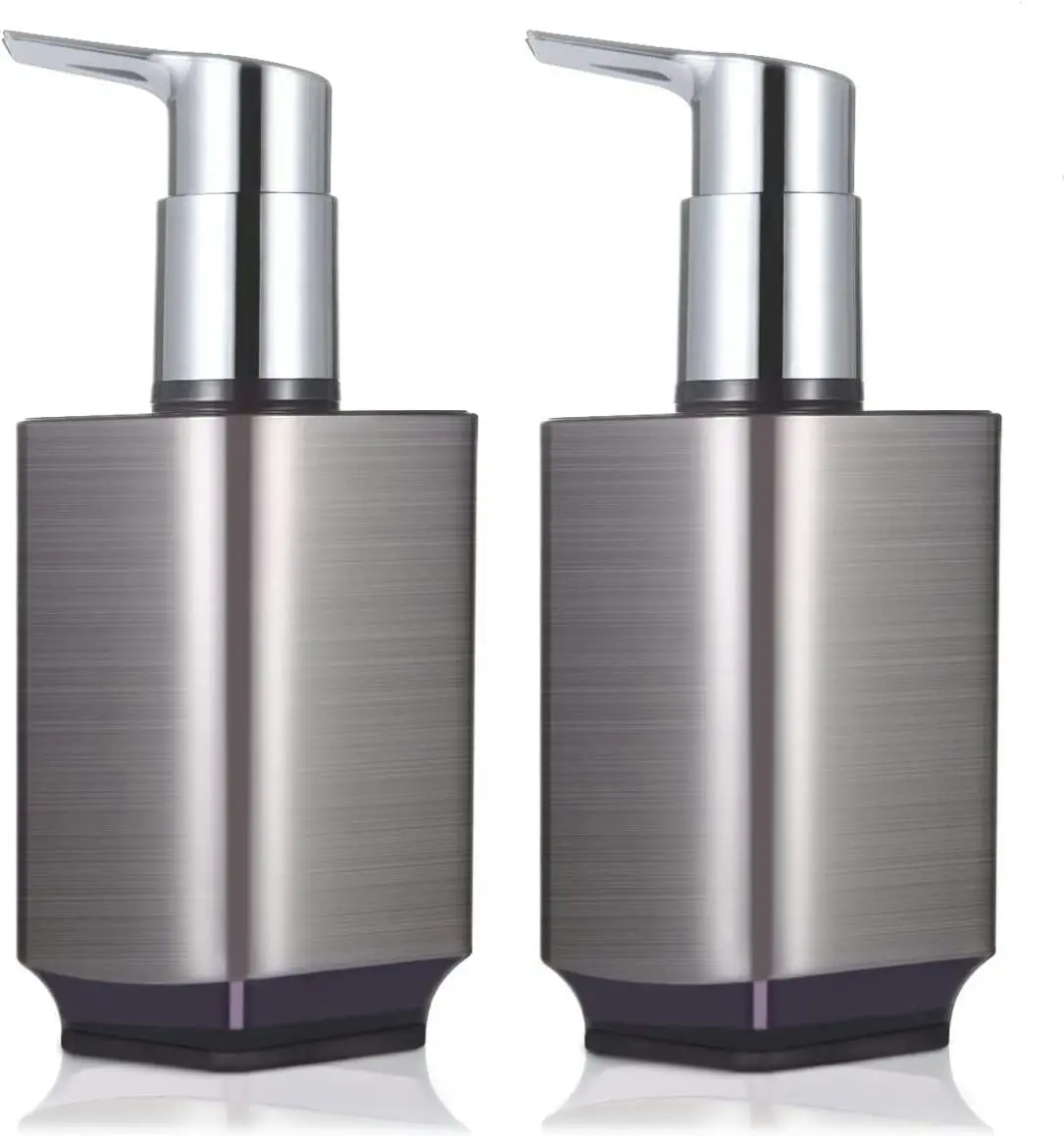 2 Pack Soap Dispenser Rust Proof Refillable Liquid Hand Dish Set Leak Proof Plastic Pump Kitchen and Bathroom - Home & Garden