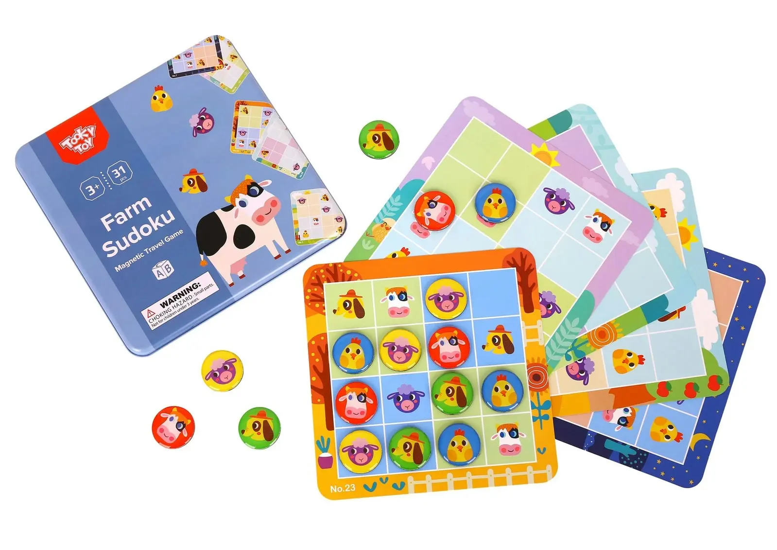 Tooky Toy Kids/Children's Farm Themed Sudoku Tabletop Educational Fun Game 3+ - Toys & Games