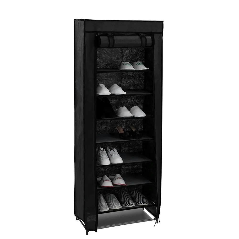 Boxsweden Kloset Portable 10 Tier Shoe Storage Rack w/Cover 60x30x160cm Assorted - Home & Garden