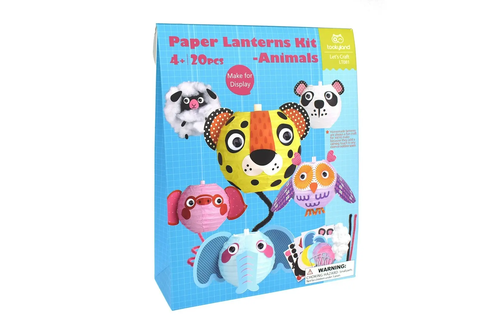 20pc Tookyland Kids Animal Paper Lanterns Craft Kit Activity Fun Play Toy 4+ - Hobbies