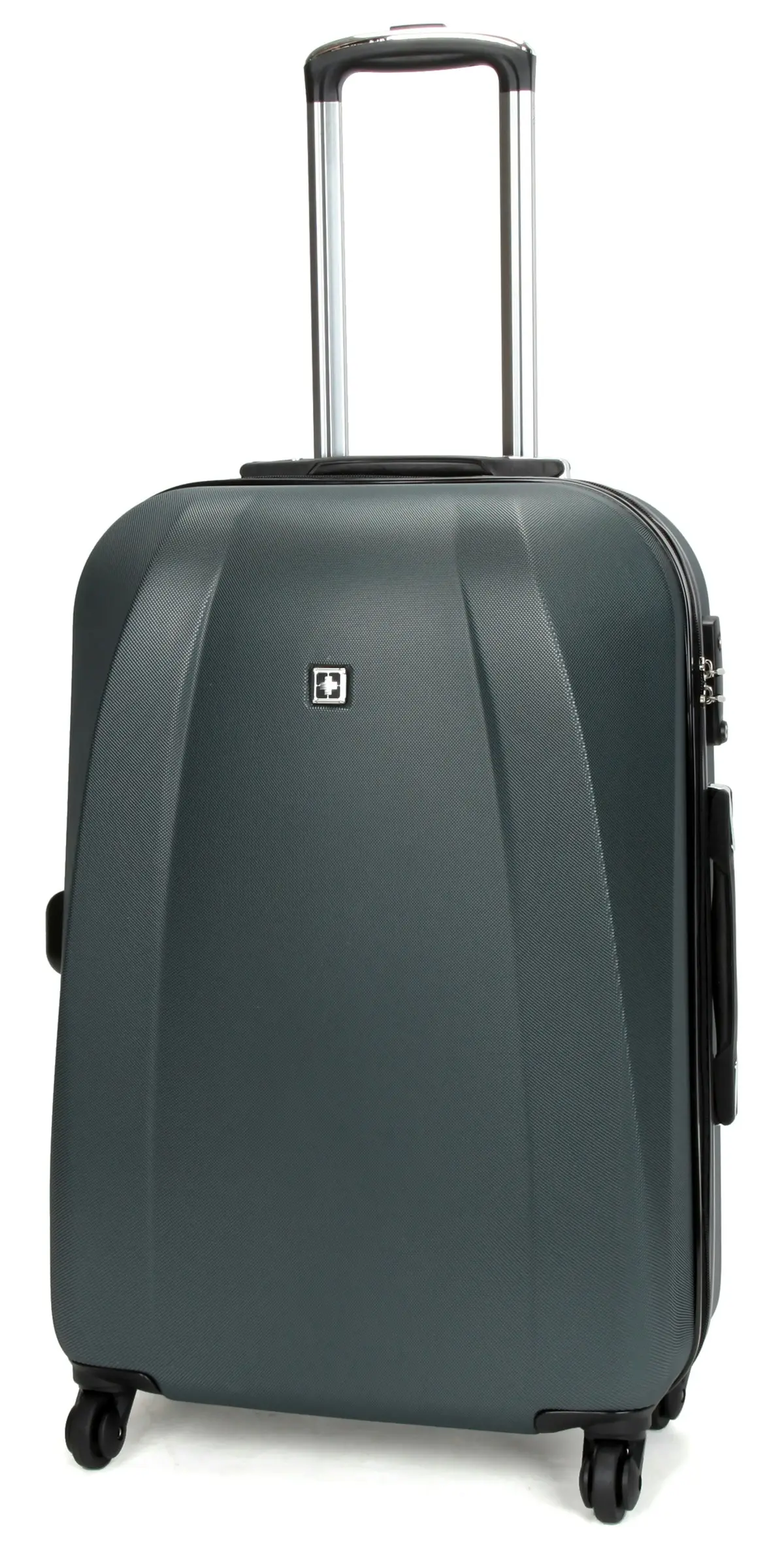 Suissewin Swiss Luggage Suitcase Lightweight With TSA Locker 360 Degree Rolling Carry on Hardcase SN6104A Grey - Fashion