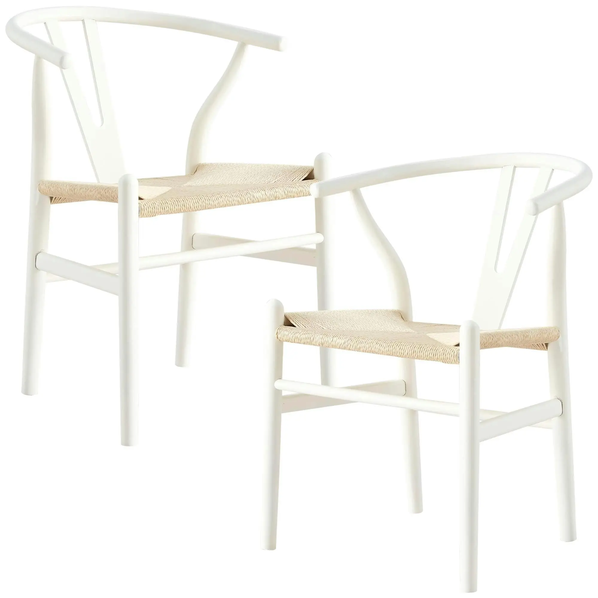 Anemone Set of 2 Wishbone Dining Chair White - Furniture