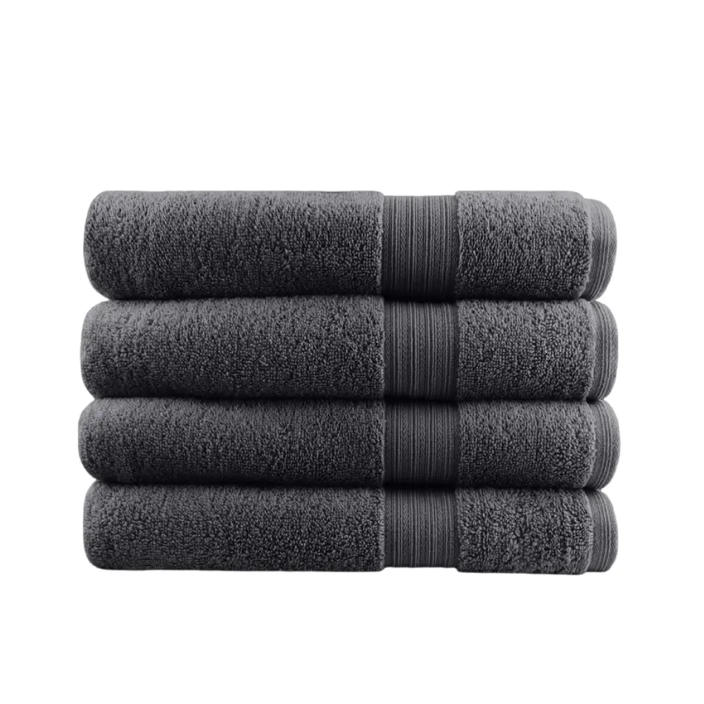 Softouch 4 Pcs Ultra Light Quick Dry Premium Cotton Bath Towel Set 500gsm Charcoal - Home & Garden