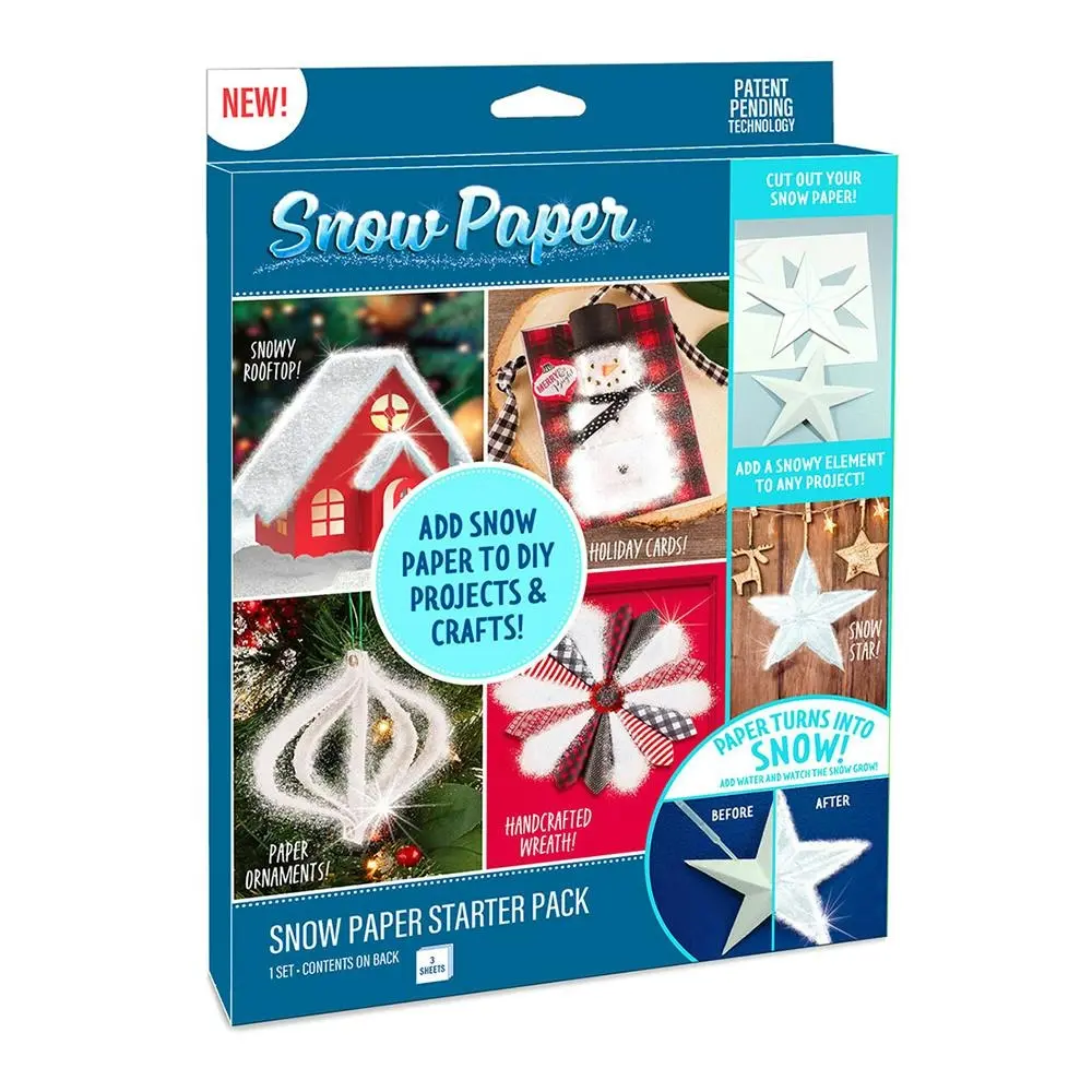 Be Amazing Toys Snow Paper Starter Pack Kids/Children DIY Art Craft Kit 8y+ - Hobbies
