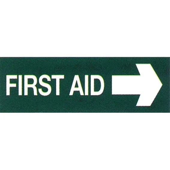 Livingstone Printed Sign 'First Aid Right Arrow' 100 x 300 mm Self Adhesive Sticker - Health