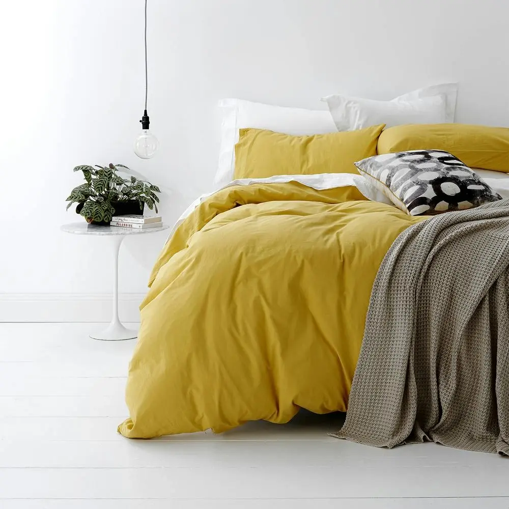 Park Avenue European Double Cotton Quilt Cover w/Pillowcase VNT Washed Misted YL - Winter Warmers up to 70% Off