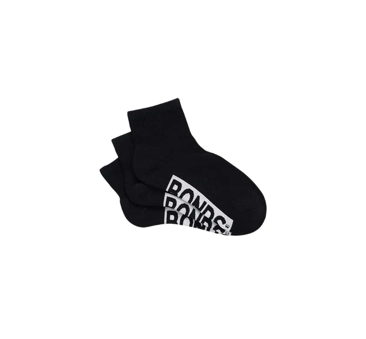 12 X Bonds Womens Cushioned Logo Quarter Crew Socks Black - Fashion