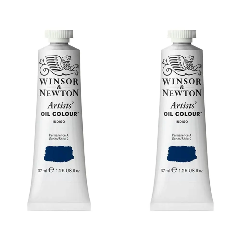 2x Winsor & Newton Artists Oil Colour 37ml Art/Craft Paint Tube Indigo Series 2 - Hobbies