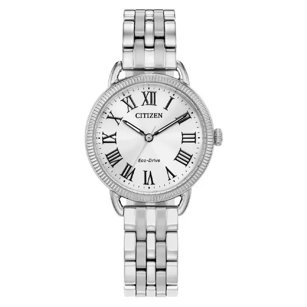 Citizen Eco-Drive Silver Dial Stainless Steel Dress Women's Watch (EM1050-56A)