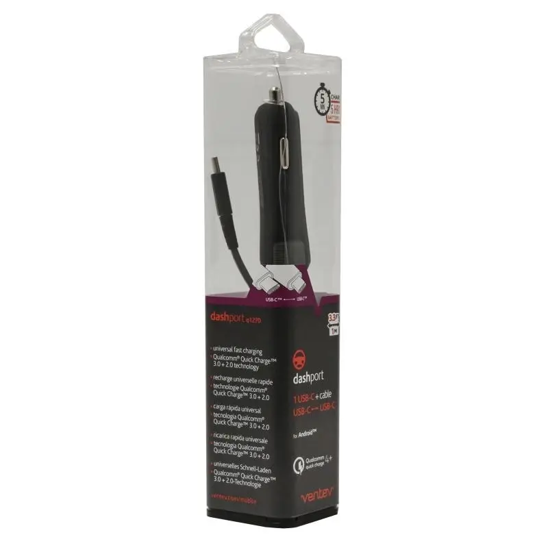 Ventev Universal USBC Port Car Adapter Fast Charger for Samsung Phones/Tablets - Electronics