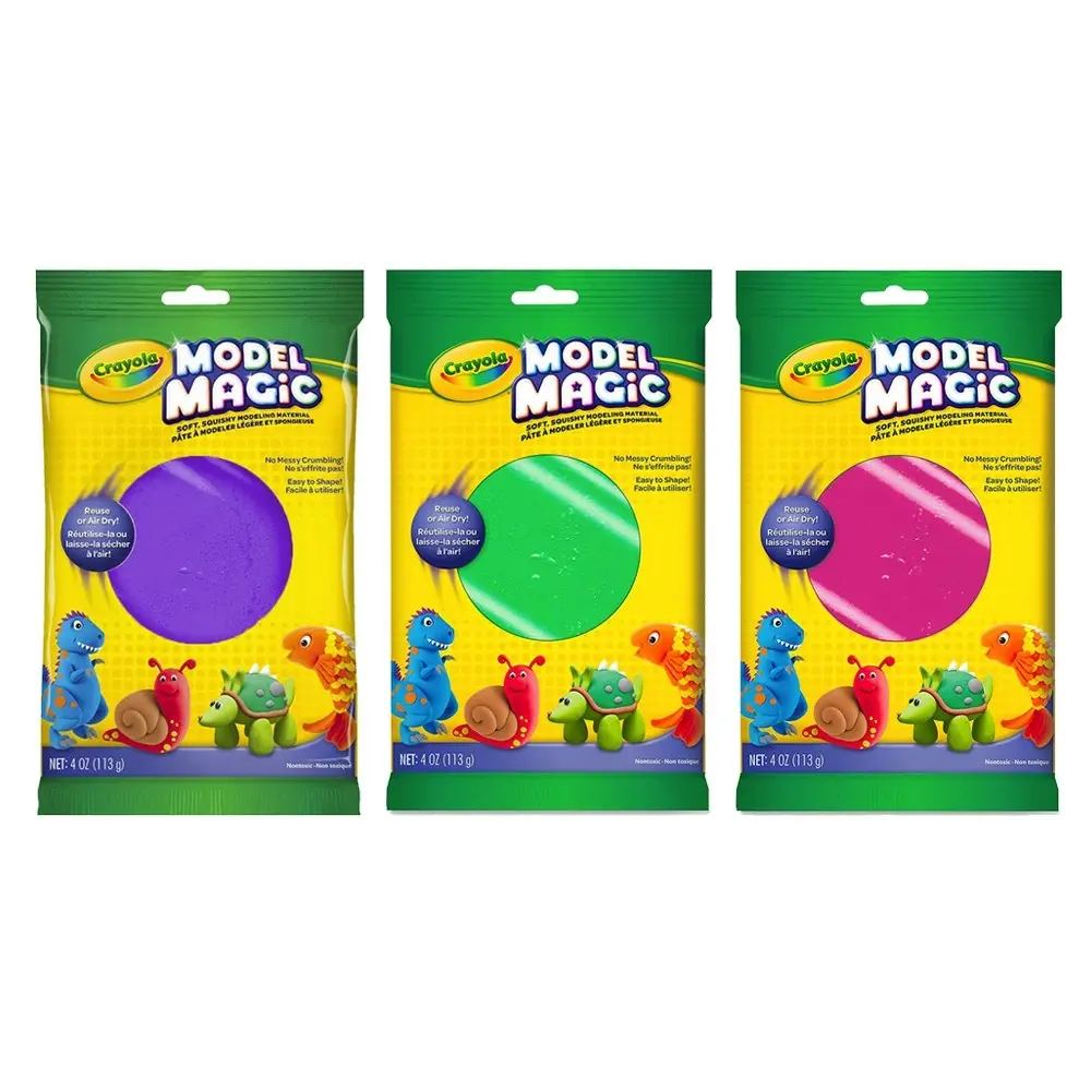 Crayola Kids Creative Model Magic Material 113gms Purple/Green/Raspberry 36m+ - Hobbies