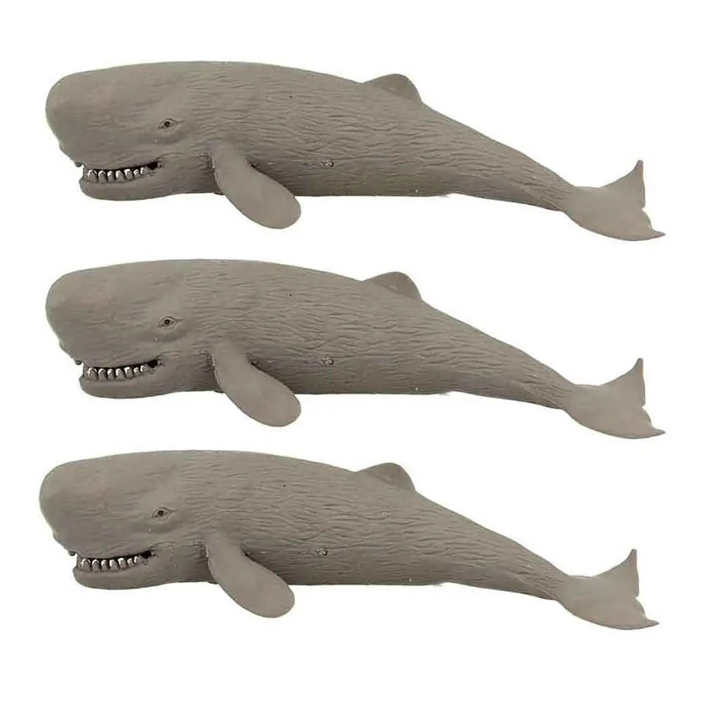 3x Fumfings Animal Stretchy Beanie Sperm Whale 17cm Soft Stretch Toys Child 3y+ - Toys & Games
