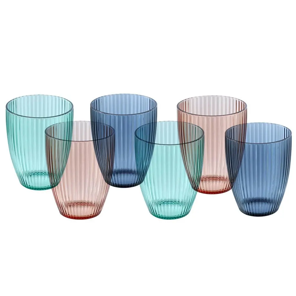 6x Lemon & Lime Palm Deco 470ml/11cm Tumbler Water/Juice Outdoor Drink Cup Asst - Hobbies