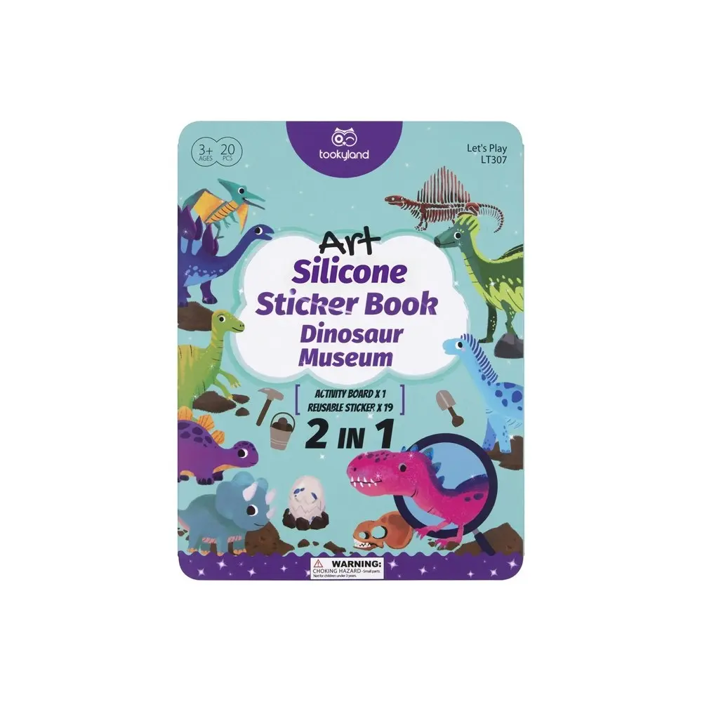 Tooky Toy Silicone Sticker Kids Interactive Activity Book Dinosaur Museum 3+ - Hobbies