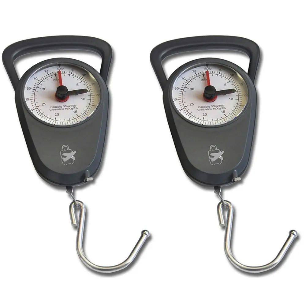 2PK Sansai Mechanical Luggage Weight Scale 35kg Weigh Capacity/1m Tape Measure - Fashion