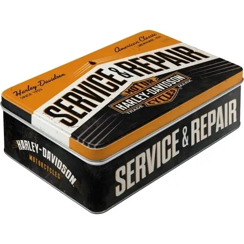Nostalgic Art 23cm/2.5L Flat Tin Metal Storage Harley Service & Repair Container - Home & Garden