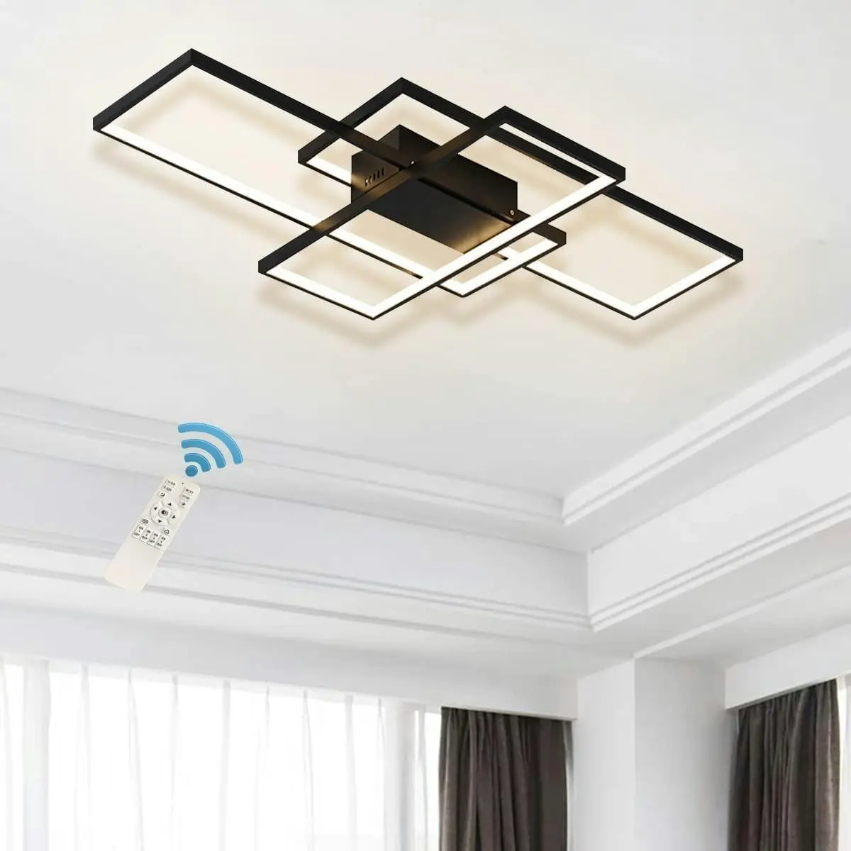 LED Modern Ceiling Light,3 squares, 50W (Black) - Home & Garden