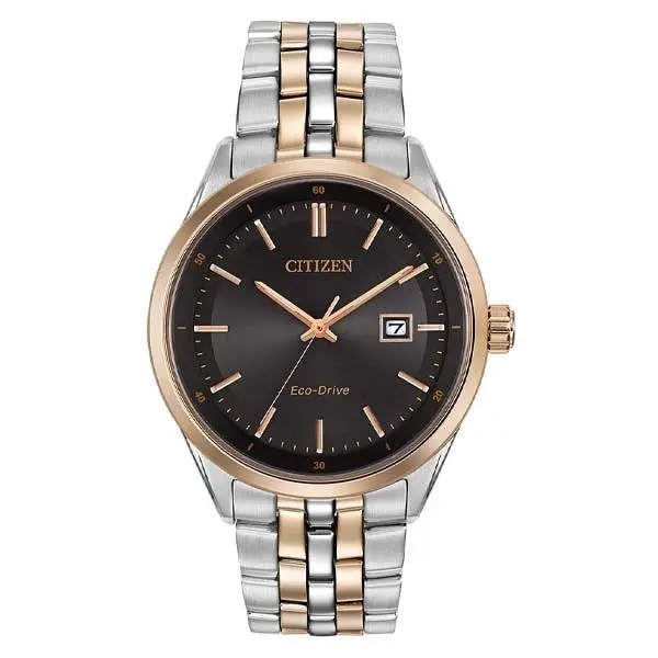 Citizen Eco-Drive Black Dial Stainless Steel Dress Men's Watch (BM7256-50E)