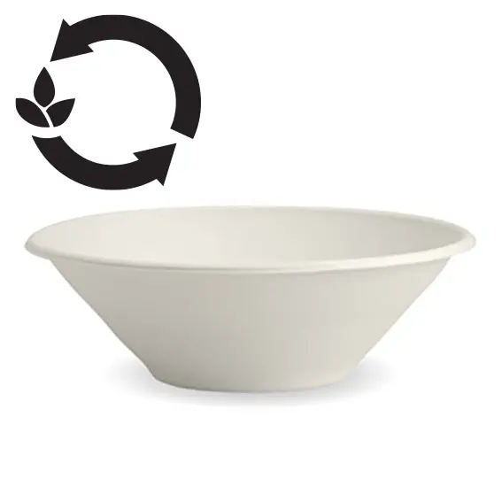 Livingstone Biodegradable White Bowl 946ml or 32oz 196mm Diameter 65mm Depth 400 Carton - Home & Garden