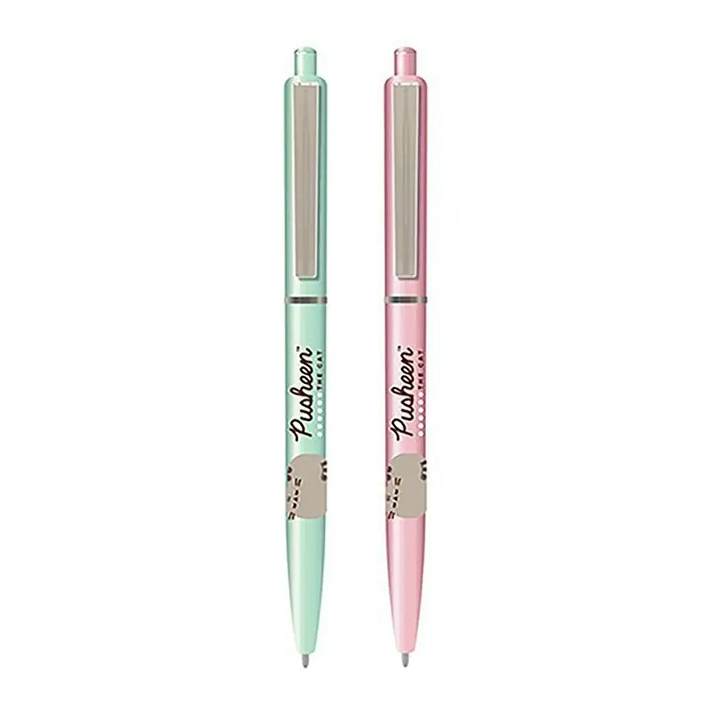 2pc Pusheen Themed Botanical Pen School/Office Stationery Writing Set - Back to School Specials