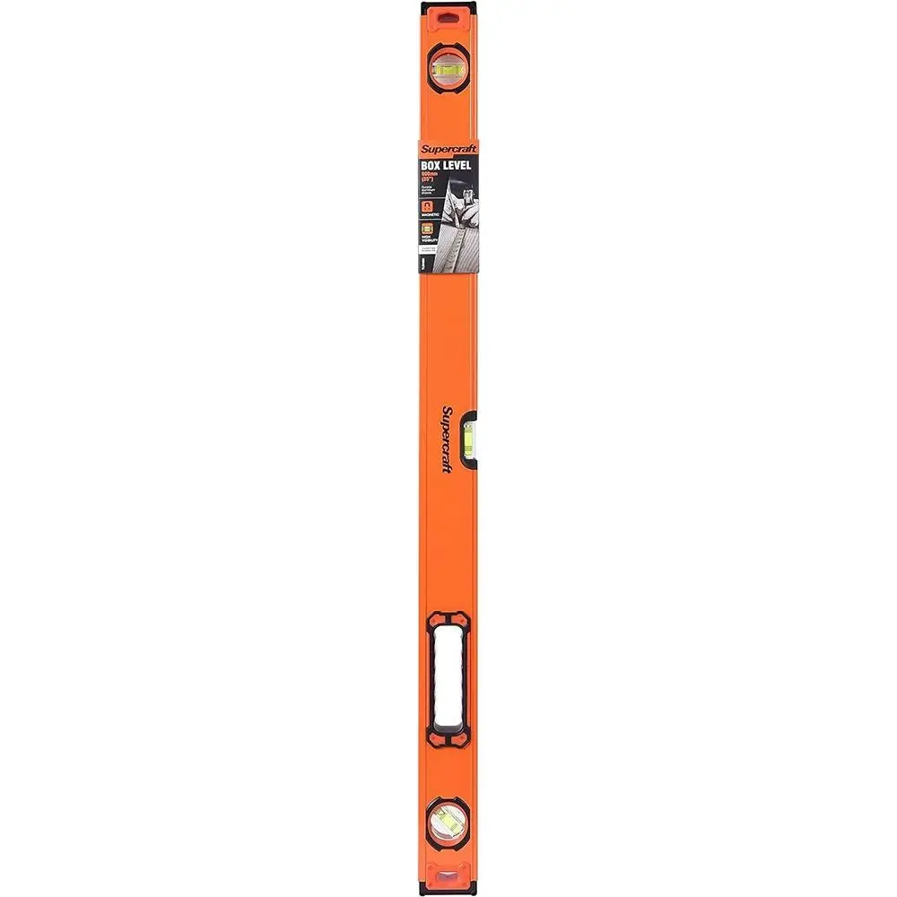 Supercraft Magnetic High Visability Box/Spirit Level Anodised Aluminium 900mm - Hardware