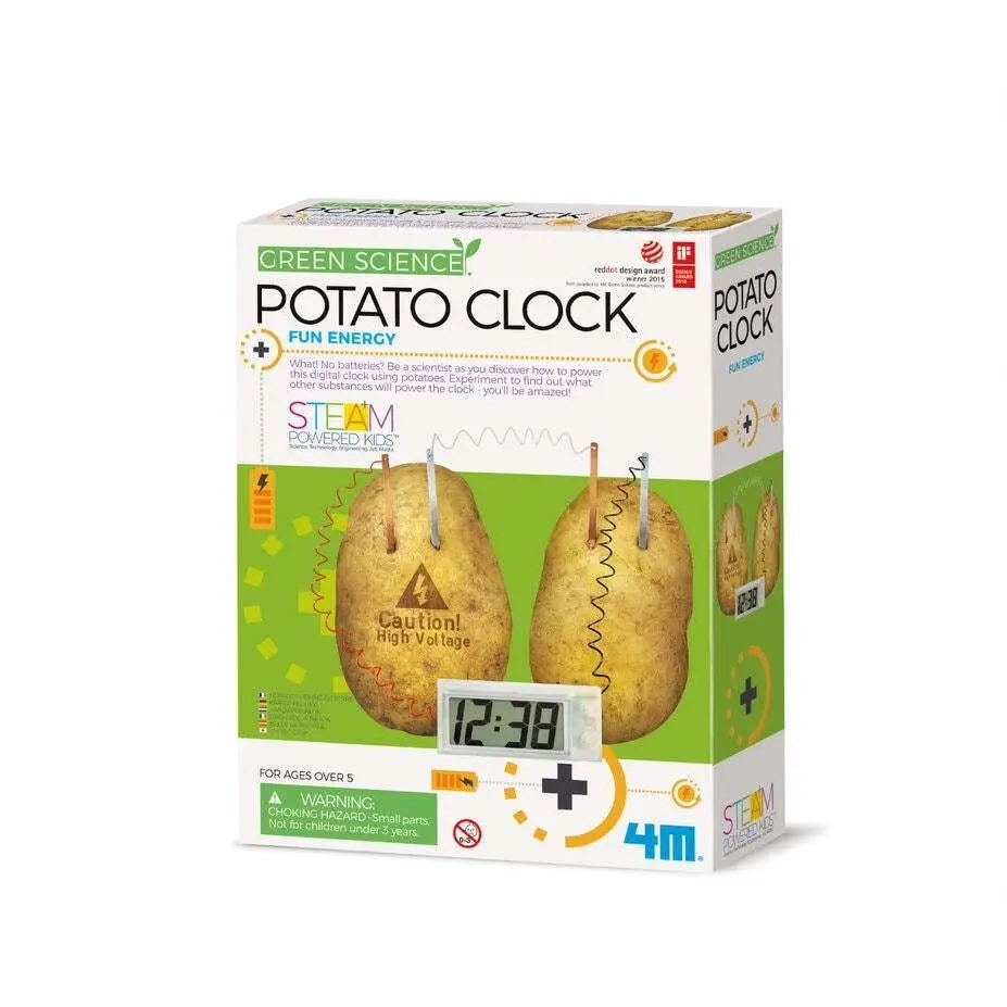 4M Green Science Potato Clock Educational Kids/Toddler Learning Activity Toy 8y+ - Toys & Games