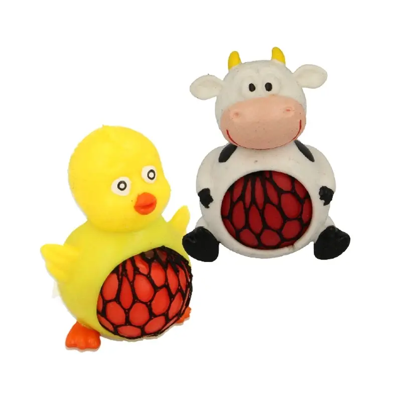 2x Fumfings Novelty Farm Squeezy Meshables 10cm Assorted Toys Kids/Children 3y+ - Toys & Games